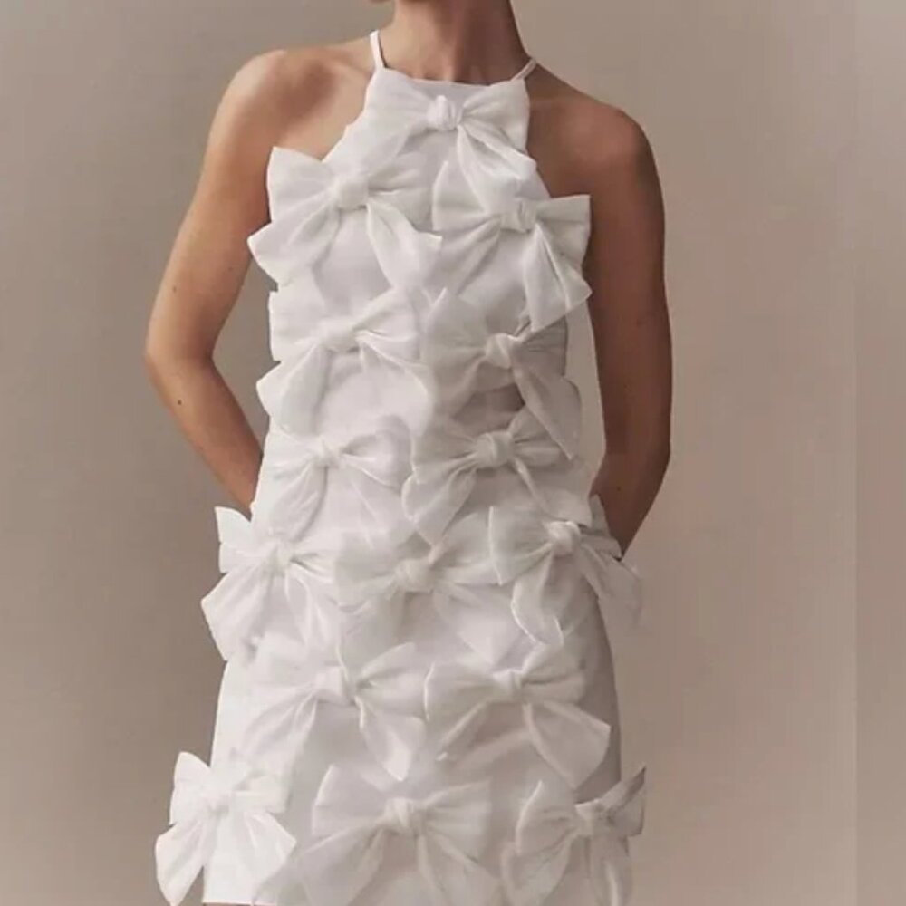 NWT BHLDN Sleeveless Allover Bow Mini Dress - Size Large - Picture 5 of 9